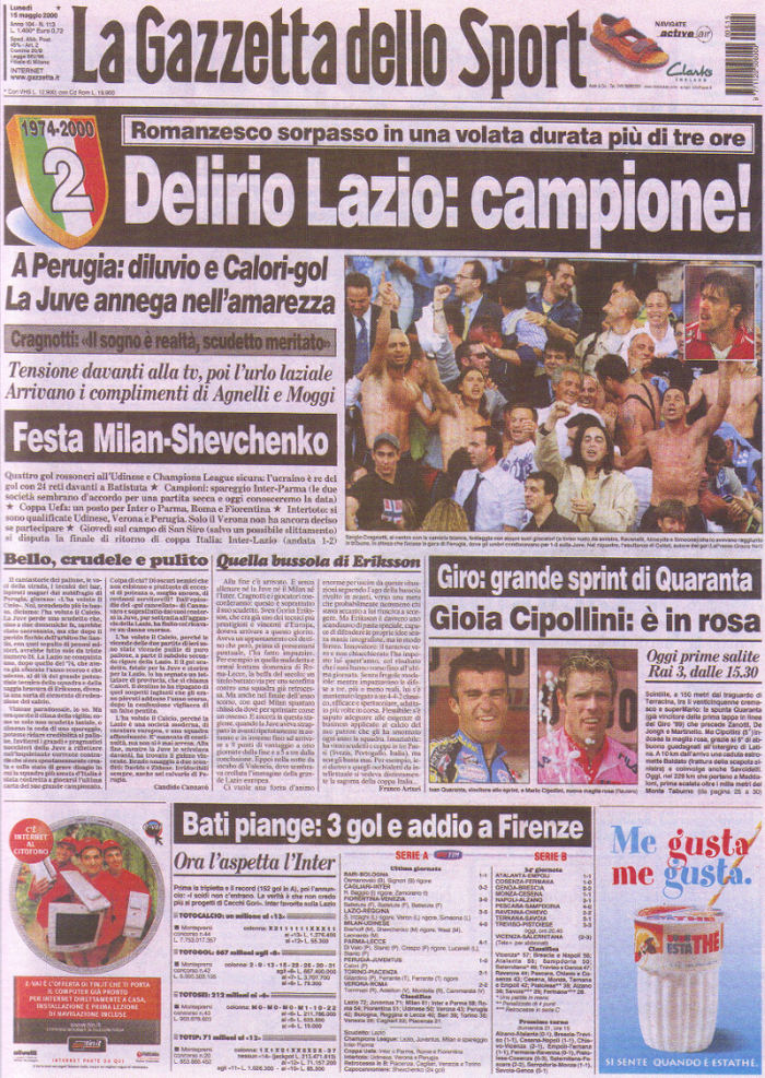Gazzetta dello Sport Lazio Campione